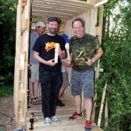 (FOTO: Finntastic) Unter der Federführung von Juhani und Matthias vom FIN-GER entsteht auf dem Bürgerbräu-Areal eine traditionelle, finnische Sauna.