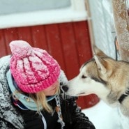 (FOTO: Claudia-Alini) Der Besuch auf der Wolfshundefarm "Susimaa" ein wenig außerhalb von Ranua war für ein Anja ein unvergessliches Erlebnis.