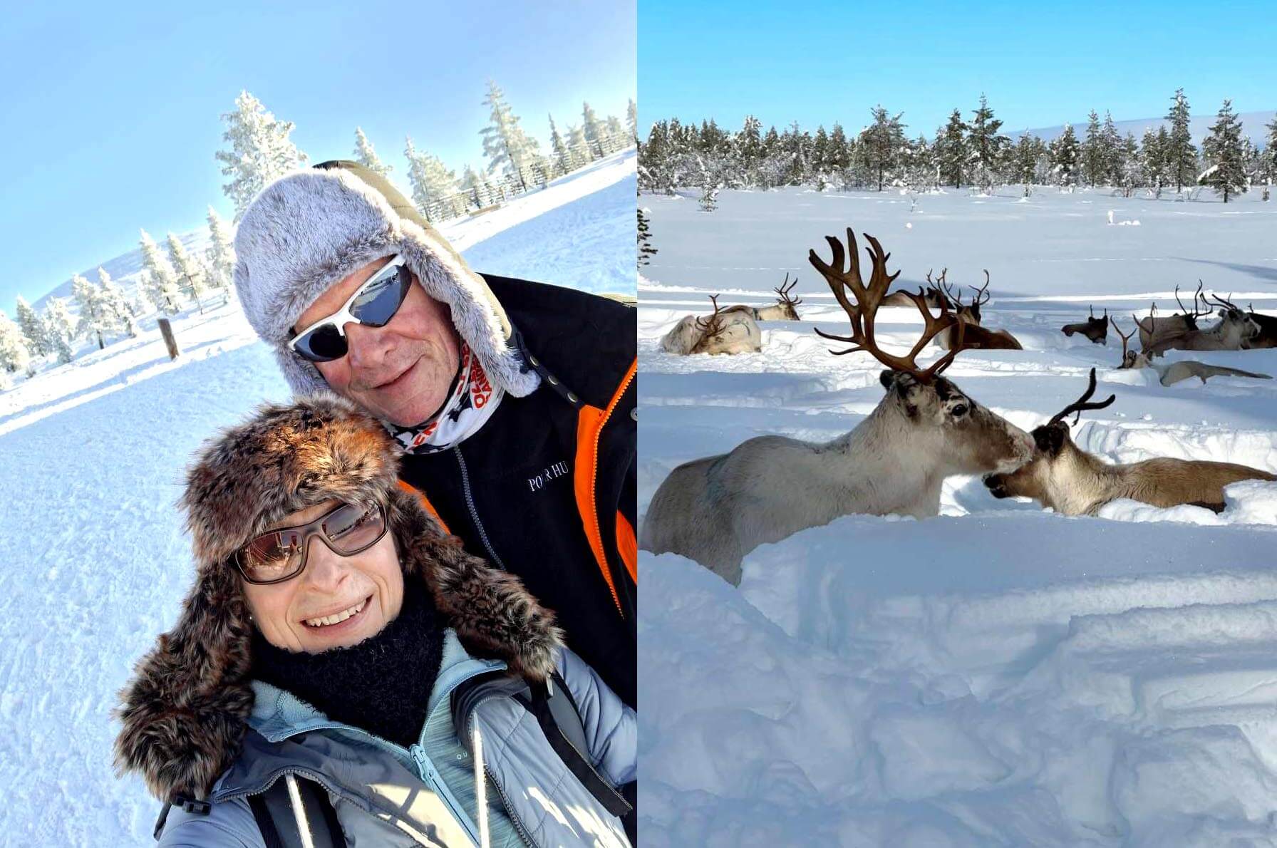 (FOTO: fintouring/Martina und Norbert Buchheim) Ihre tolle Abenteuer-Nordlichtreise nach Finnisch-Lappland mit polarlichtexpress.de (einer Marke von fintouring) werden Martina und Norbert niemals vergessen. 