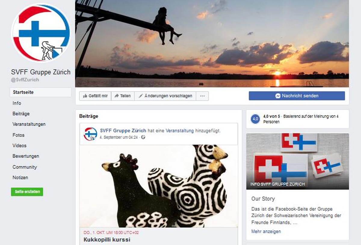 Facebook-Seite SVFF Regionalgruppe Zürich