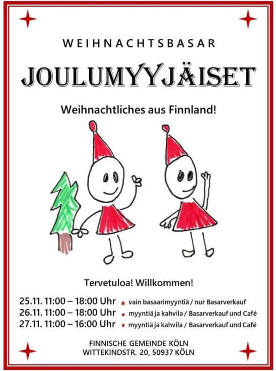 Flyer Joulumyyjäiset Finnische Gemeinde Köln