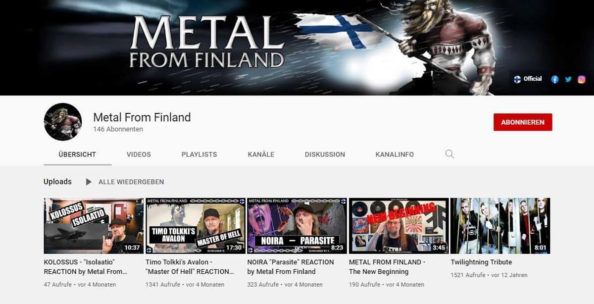 Metal from Finland Youtube Channel